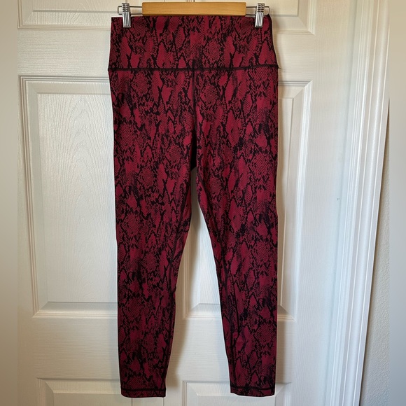 Pants - Python Snake-print 🐍 buttery leggings sz. L red and black
